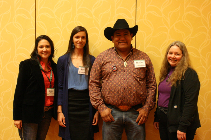 Left to right: Vicki Hebb, Helen Filmore, Harold Frazier (Chairman of Cheyenne River Sioux) and Maureen McCarthy at the 2016 Tribal Summit. 