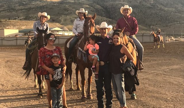 Vicki Hebb and her family at a rodeo in Cody, WY.