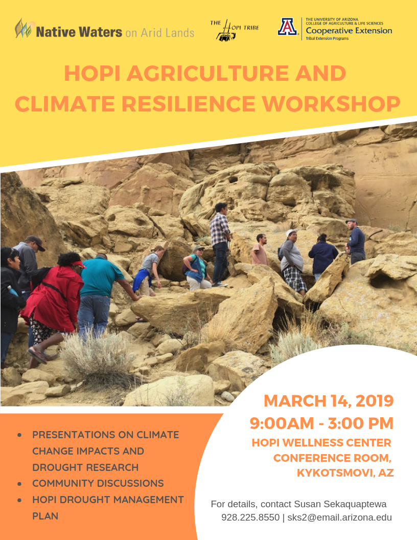 Flyer for Hopi Agriculture and Climate Resilience Workshop
