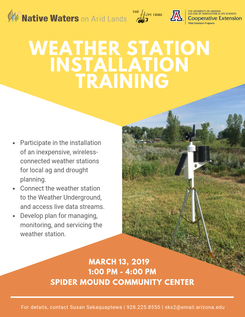 Flyer for weather station installation training