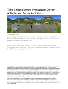 Cover of the report "Tribal Citizen Science: Investigating Current Activities and Future Aspirations"